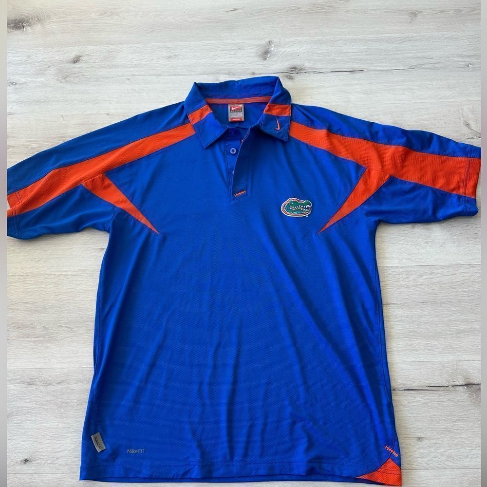 Nike Florida Gator Dri-Fit Polo Shirt Blue M EUC